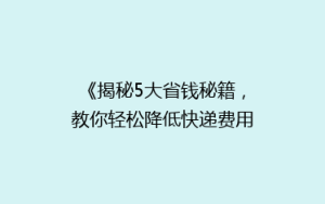 《揭秘5大省钱秘籍,教你轻松降低快递费用,告别高价寄送!》
